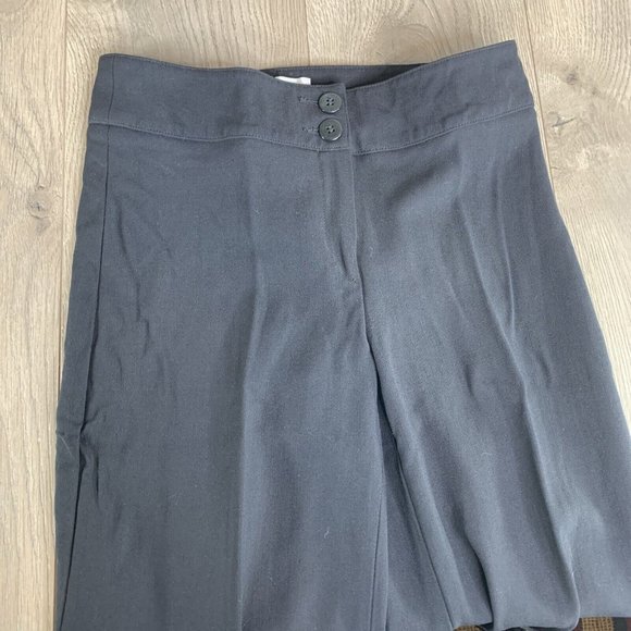 Giorgio Armani Collezioni Pants Womens 6  Black Flat Front Double Button & Zip - Picture 4 of 8